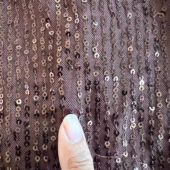 Windsor Sequin Brown Mini Dress Womens Sz XL Draped Strapless Evening Party Prom - Picture 12 of 12